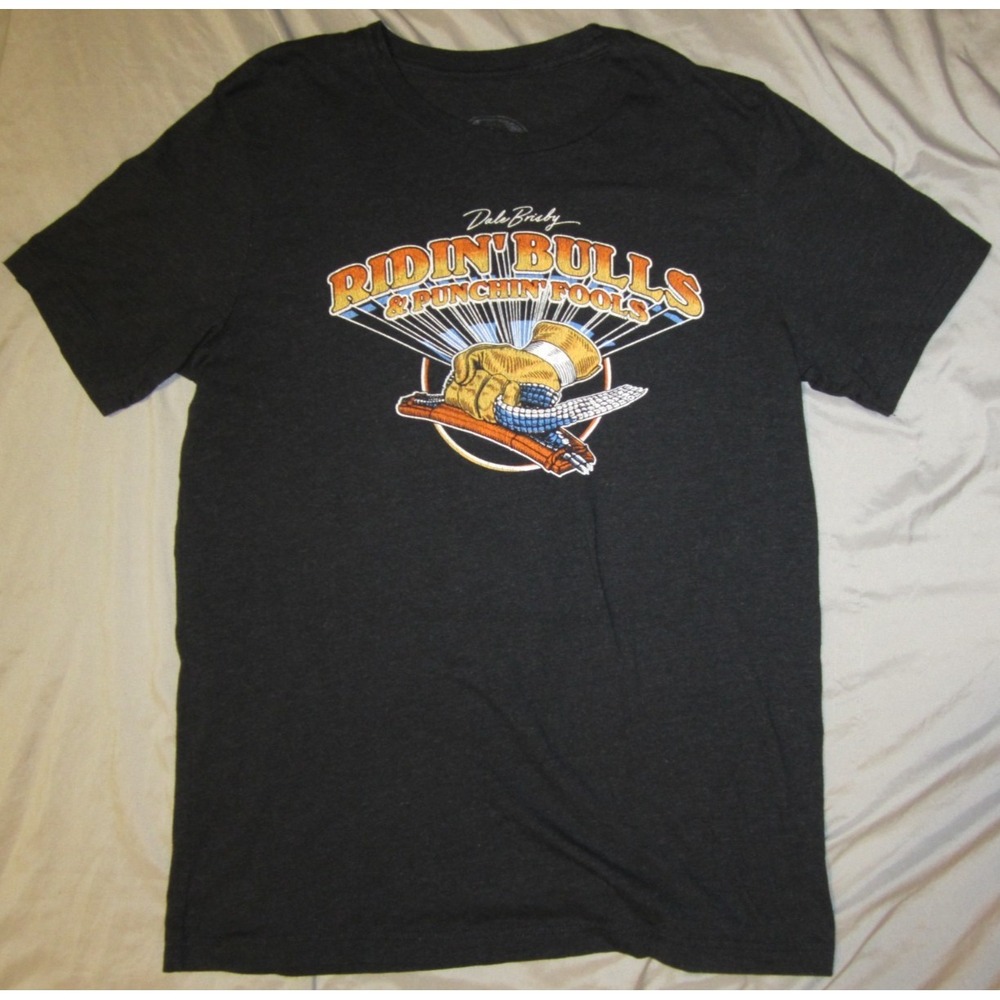 Dale Brisby black t-shirt, size M, Ridin Bull and Punchin' Fools